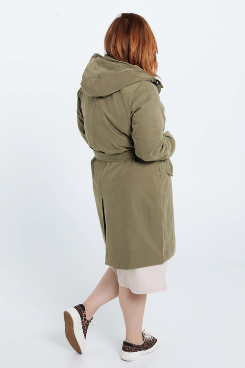 Trench zippé à capuche-Paprika-2