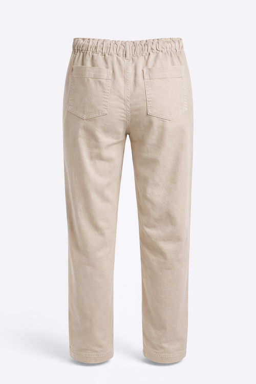 Chino en coton uni-Paprika-3