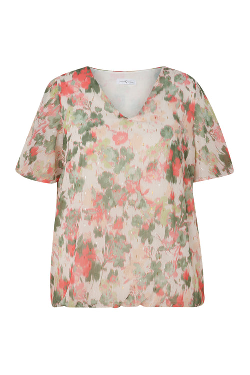 Blouse imprimé fleurs avec lurex-Paprika-10