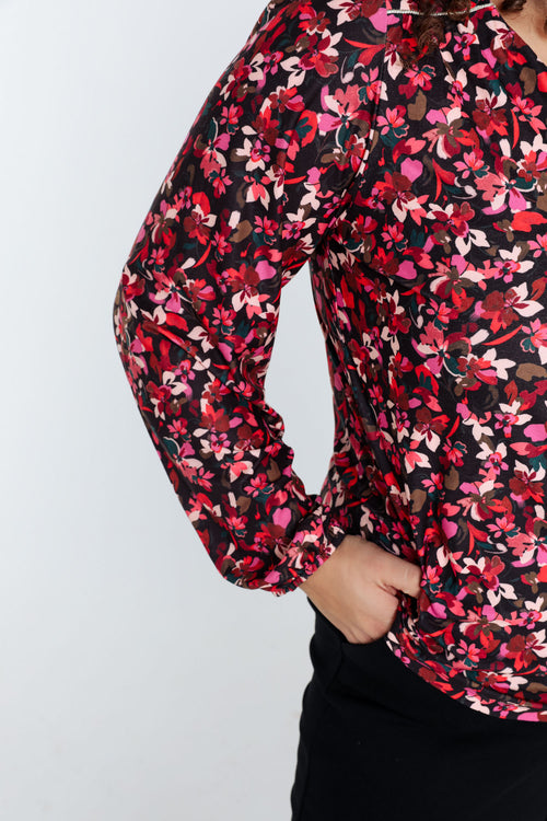 T-shirt à imprimé floral-Paprika-4