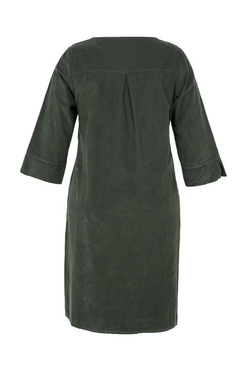 Robe tunique en velours uni-Paprika-2