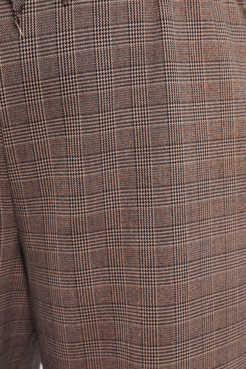 Pantalon à carreaux avec lurex-Paprika-6