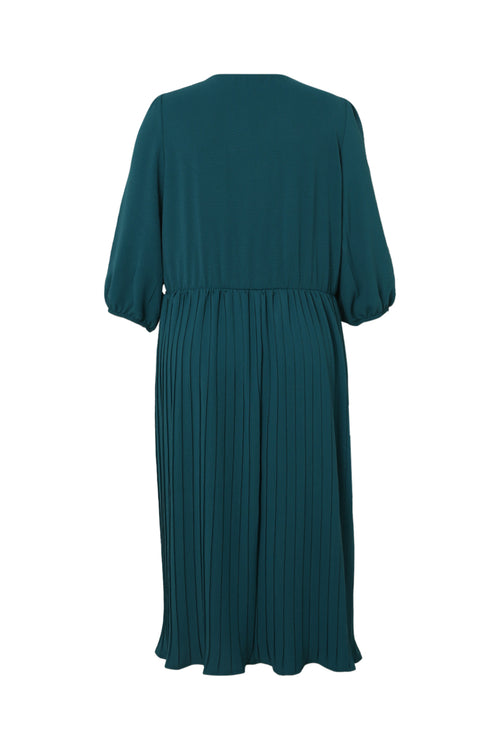 Robe longue unie bas plissé-Paprika-11