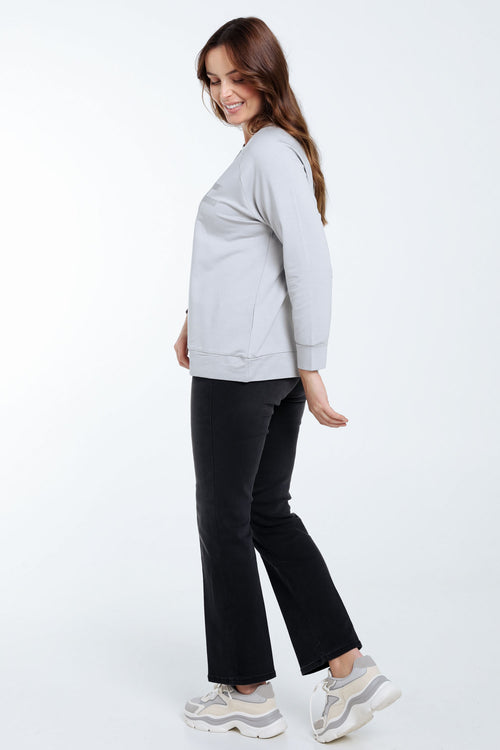 Sweat en molleton "Love" avec strass-Paprika-2