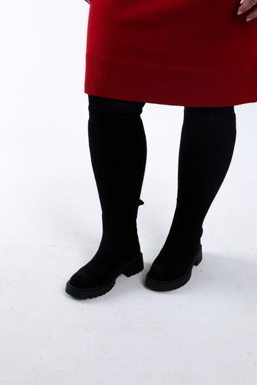 Bottes 2 en 1 en tricot-Paprika-1