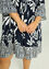 Robe tunique courte en viscose à imprimé bicolore